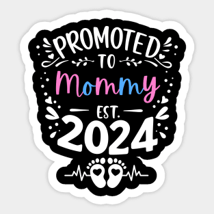 Promoted to Mommy Est 2024 New Mother Mom Mama Women Cute Sticker